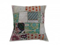 Jaipuri Patch Work Design Cotton Cushion Covers in White Color Size 17x17 Inch